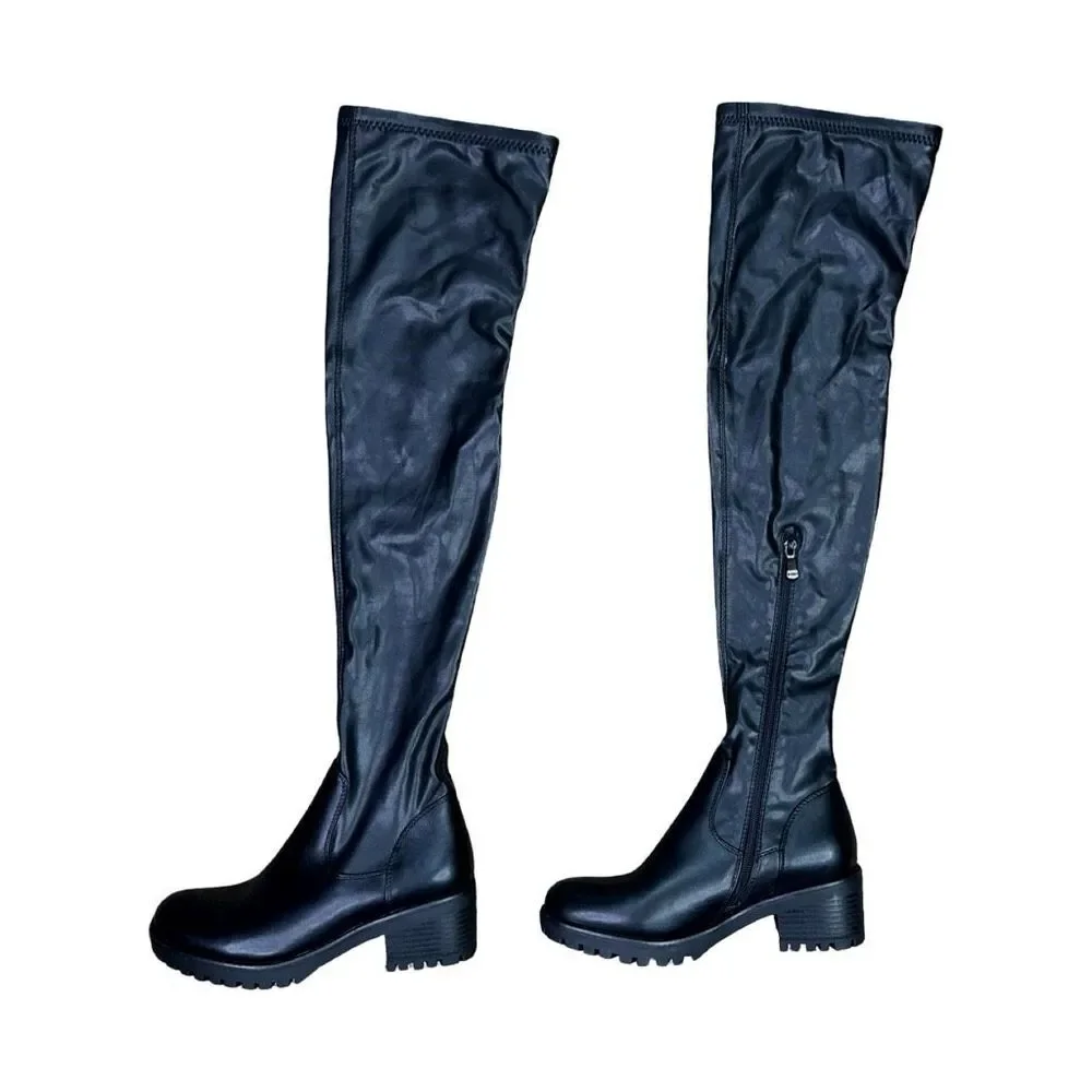 Azalea Wang Eureva Over The Knee Boots - Size 6 (36) - Black